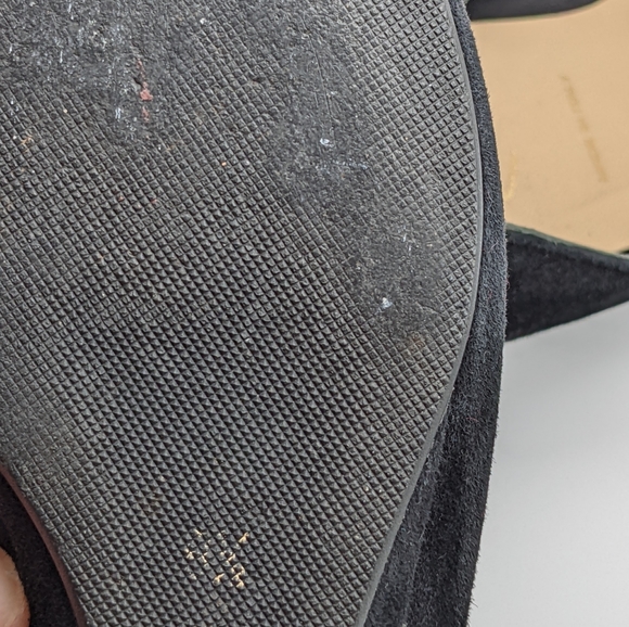 Butter Wedge Made In Italy Black Suede Animal Print Pony Hair Rosette Women 8.5 - Picture 7 of 8